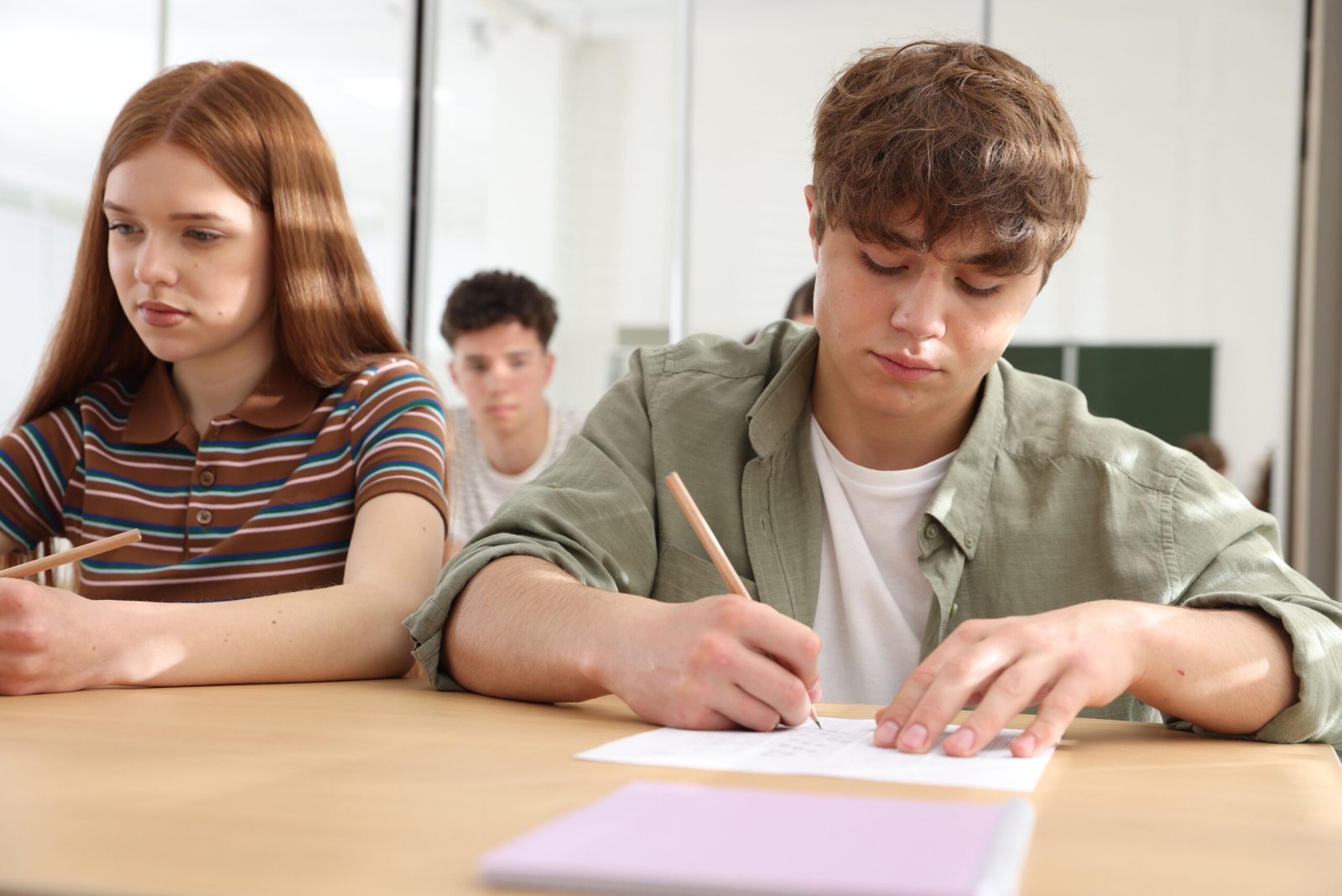 Students preparing for international examinations