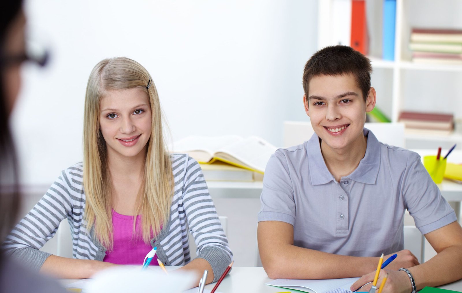 IGCSE students learning together in a classroom